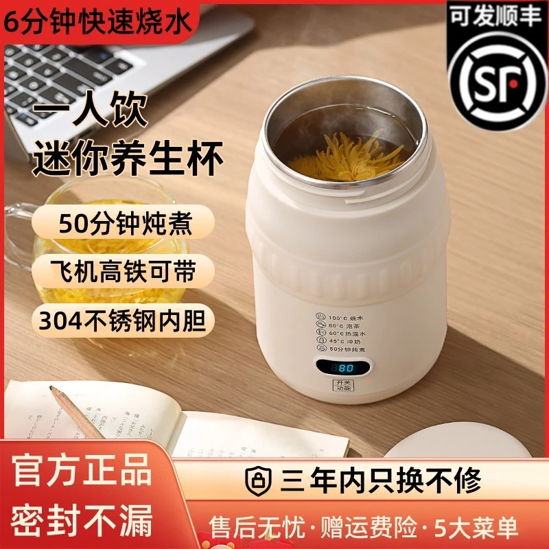 烧水杯便携式烧水壶小型恒温壶电热水杯加热保温杯旅行车载热水壶