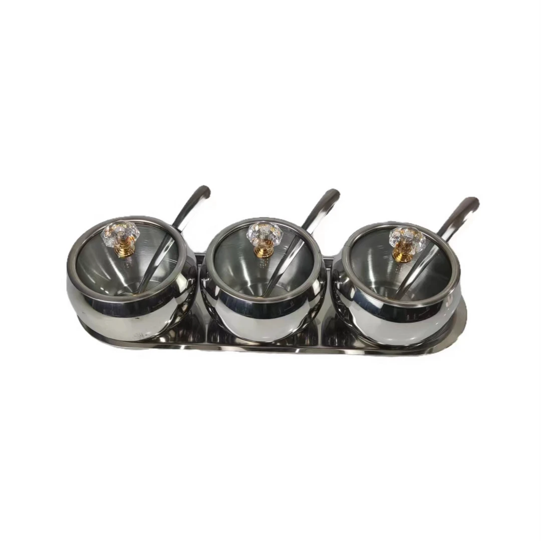 正品304不锈钢调料罐三件套