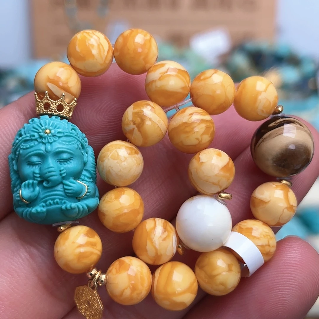 绿松石配饰18K金镶嵌