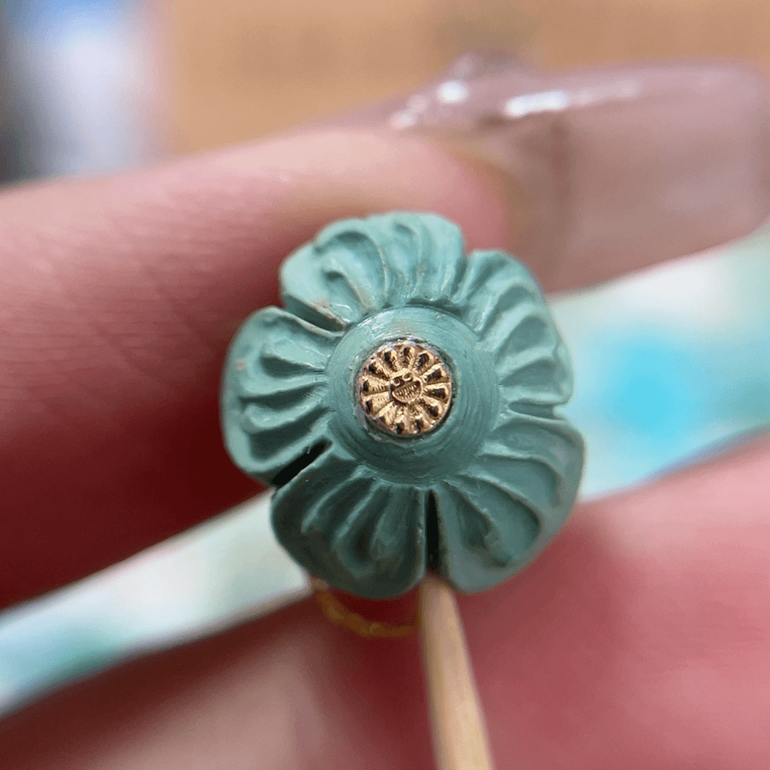 绿松石珠宝奇石18K金镶嵌