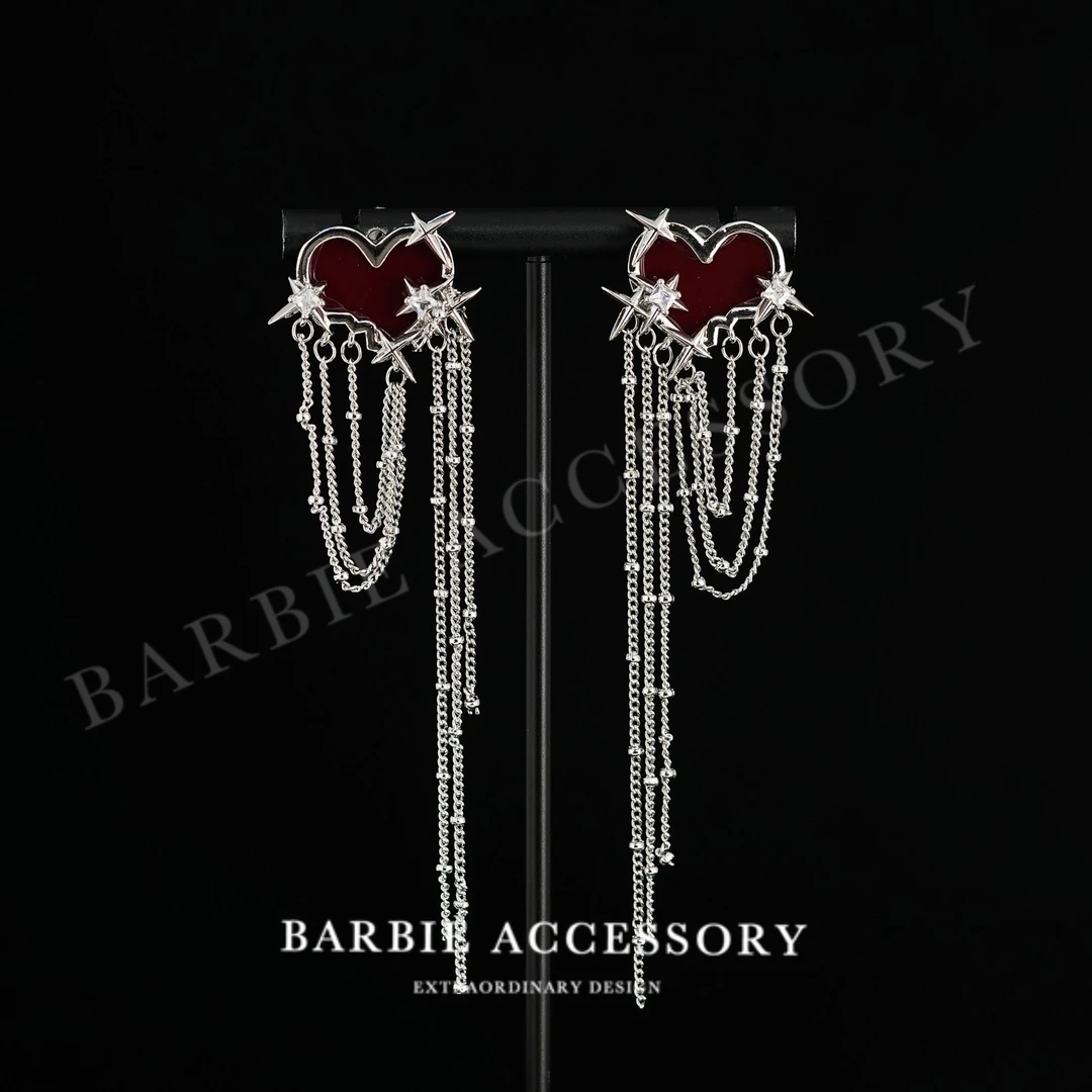 铜合金合成锆石耳饰 【红谜心思】法式既视感设计款高级感绝美耳钉