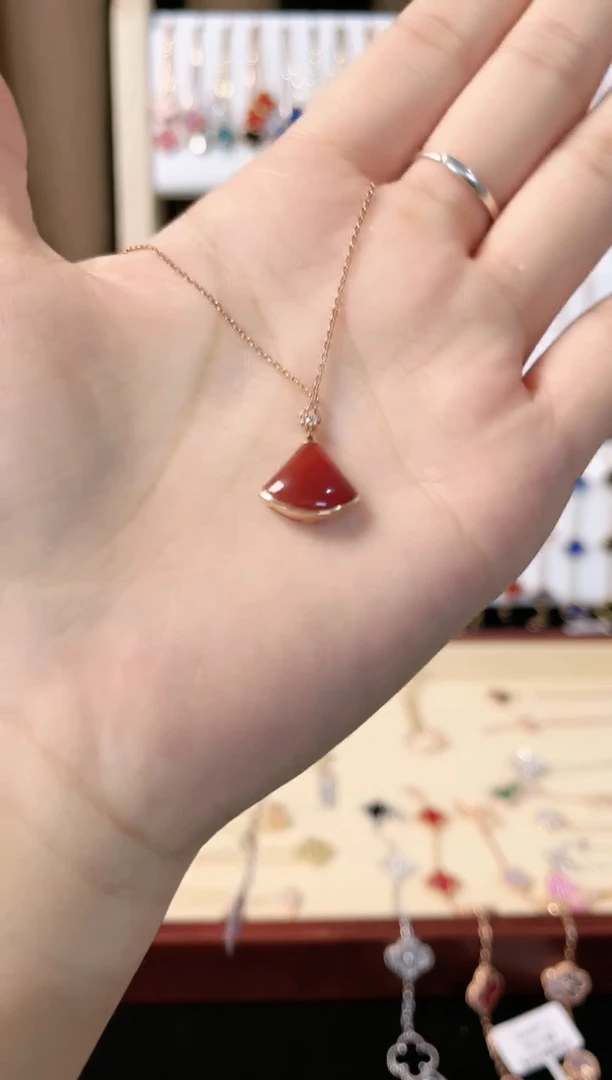 【闪购商品】钻石套链18K金镶嵌钻石K玫 红裙