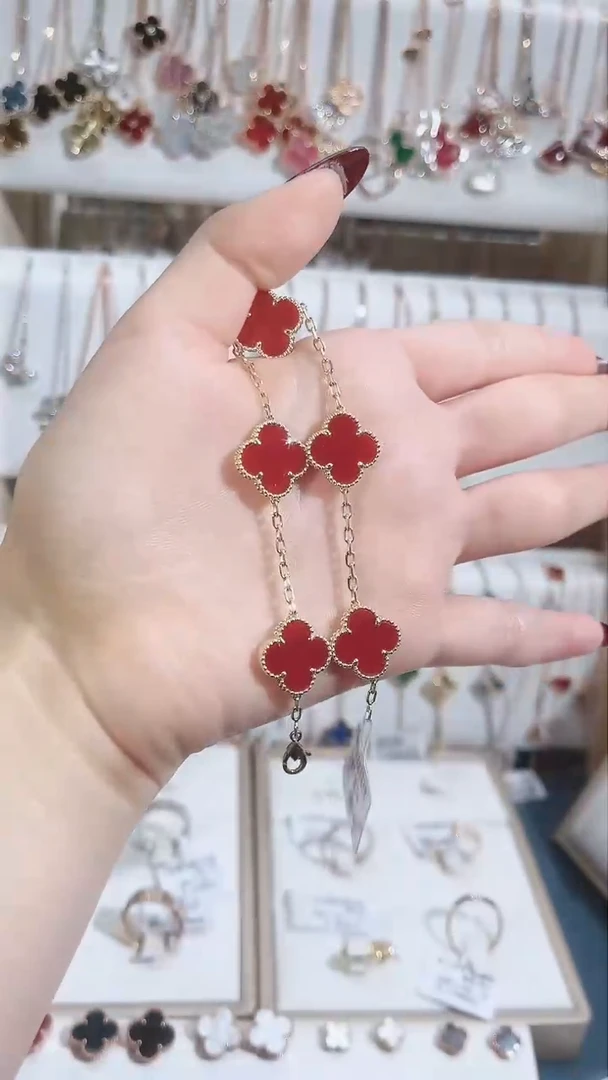 【闪购商品】玛瑙/玉髓手链18K金镶嵌玛瑙k黄五花