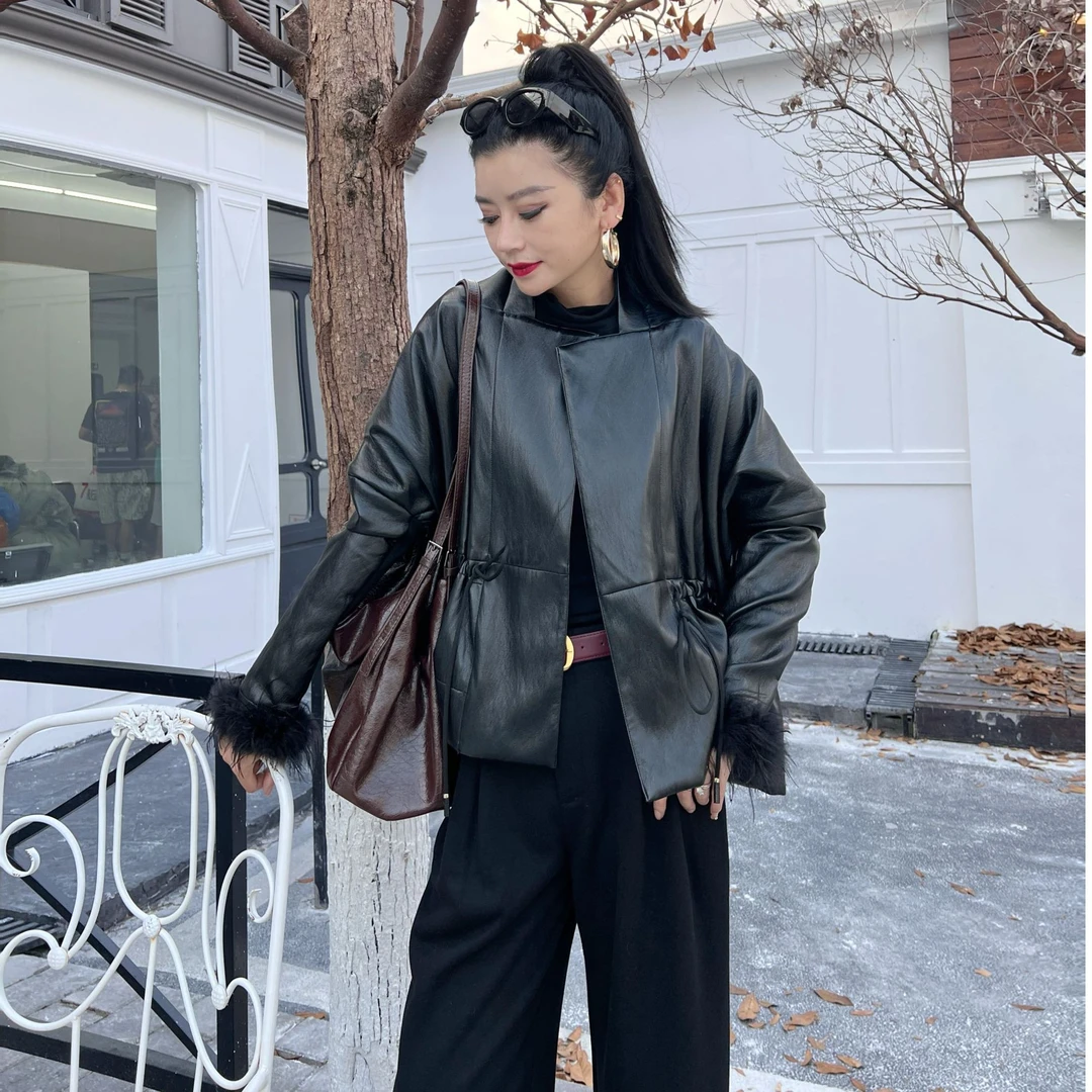 【庄喜儿Original】2024设计高级抽绳收腰修身短款时尚外套HT211