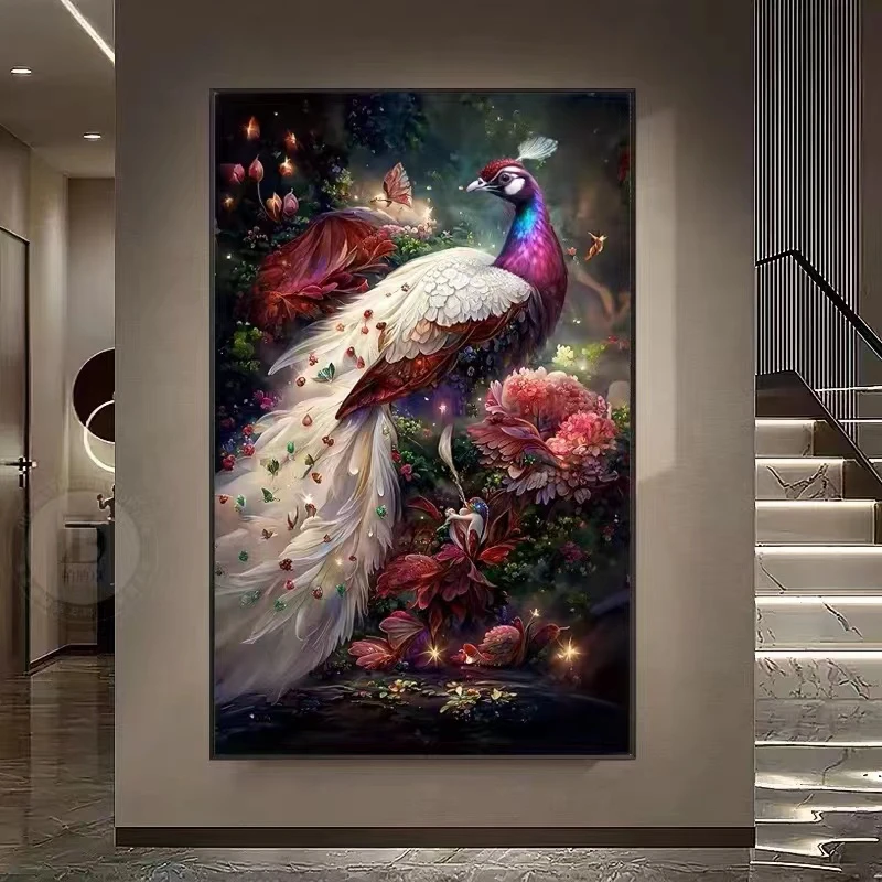 富贵吉祥孔雀装饰家具柜800*1200PJ.黑色框