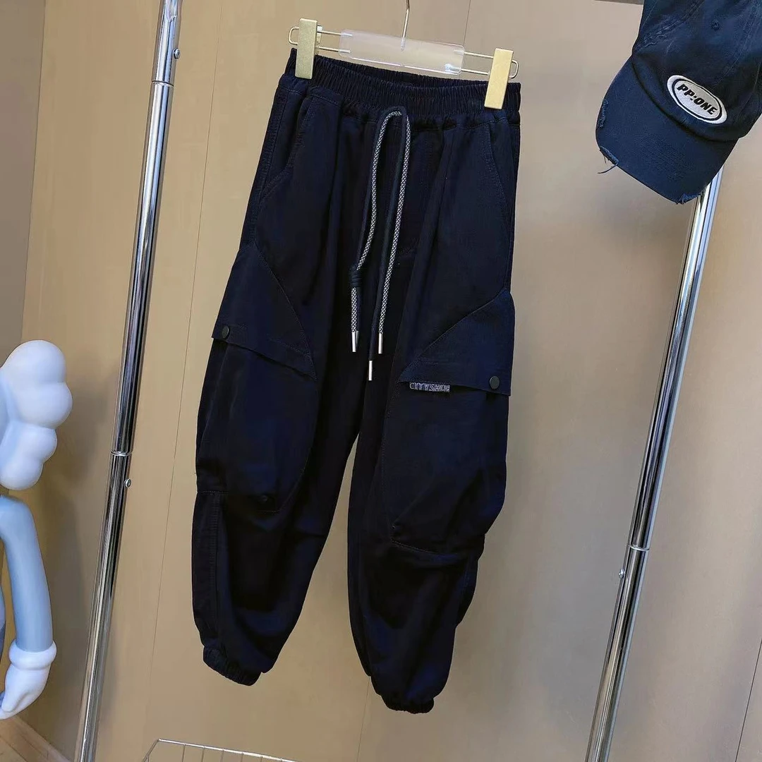 【嘟妈童装】儿童2024休闲韩版长裤冬季男童加绒加厚裤子