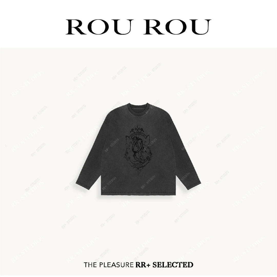 17953韩版创意印花圆领长袖T恤女秋通勤休闲百搭上衣