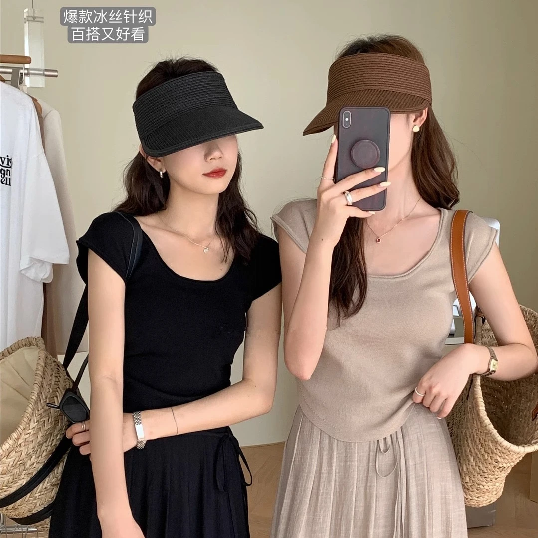 （1号链接）夏季针织衫短款上衣小个子百搭正肩开衫显瘦长袖针织衫