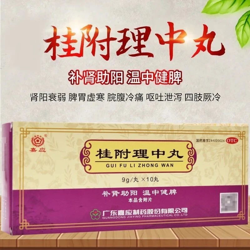嘉应桂附理中丸9g*10丸补肾助阳温中健脾用于肾阳衰弱,脾胃虚寒