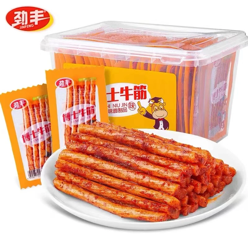劲丰博士牛筋辣条袋装儿时怀旧小零食素牛筋小吃90回忆辣味食品