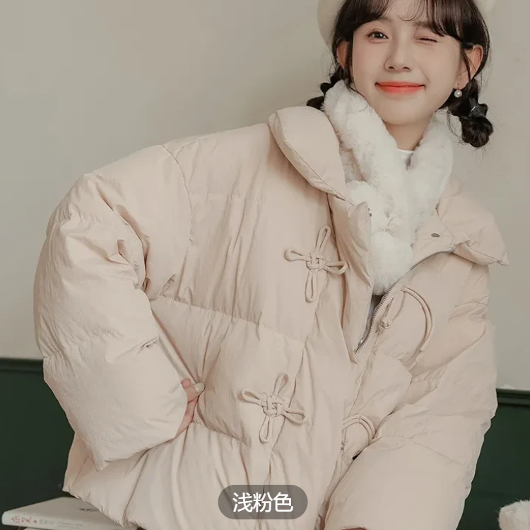 新中式国风短款冬季棉服法试减龄加厚小个子盘扣新款面包服外套潮