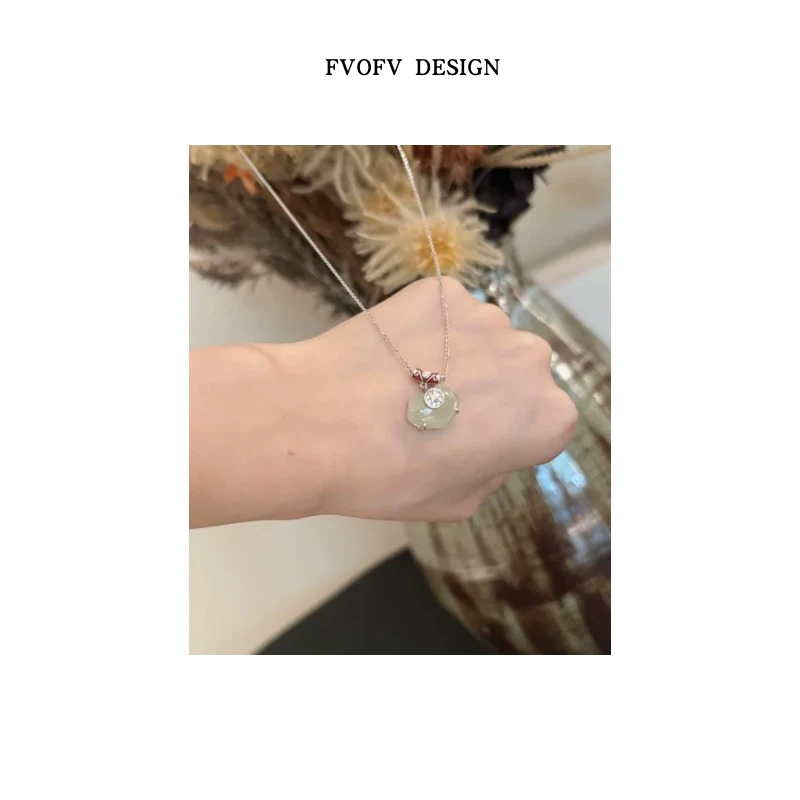 坠链均925银 【玉锁】精致时尚设计款项链X0119-1