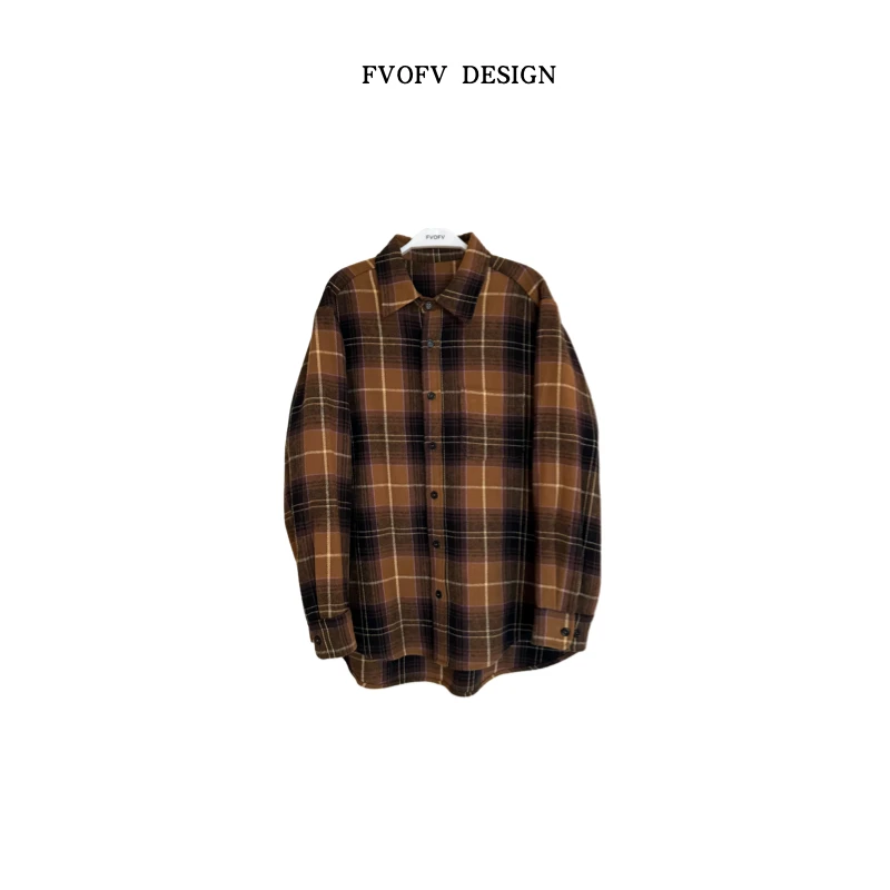 FVOFV（格子衬衫）全棉加厚复古英伦风格子衬衫Y5238