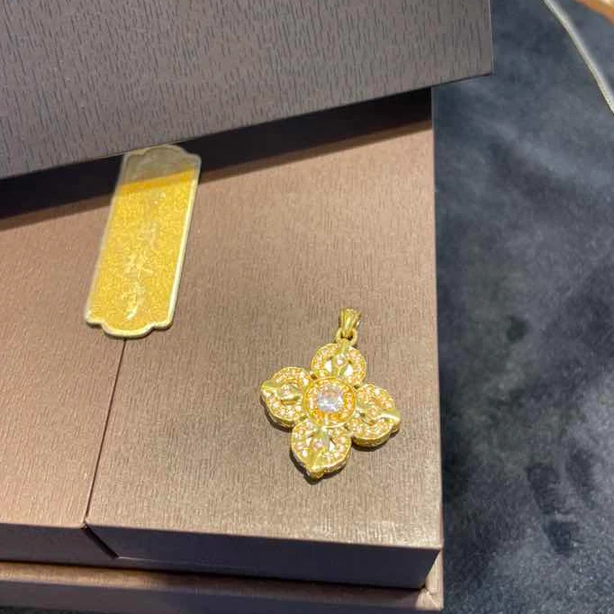 “星韵”足金999白贝母四叶草金刚杵