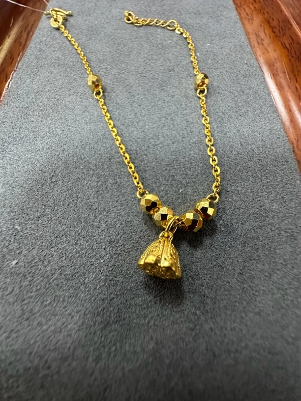 【周老板】足金镂空莲蓬蹦迪珠手链