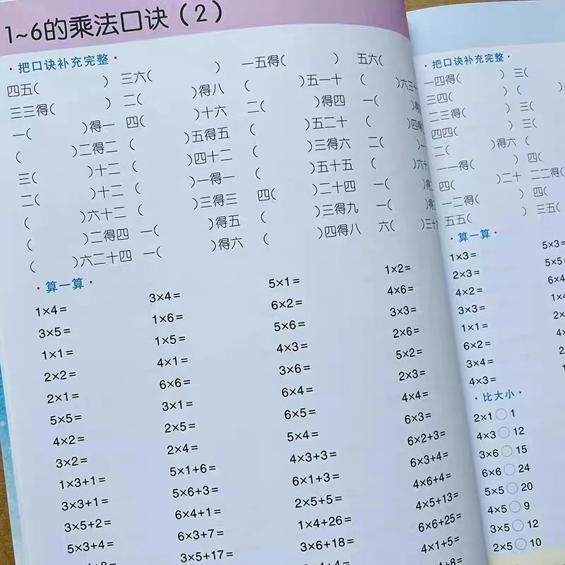 小学生九九乘法口诀表一二年级数学公式学习背诵表内乘法口算题卡