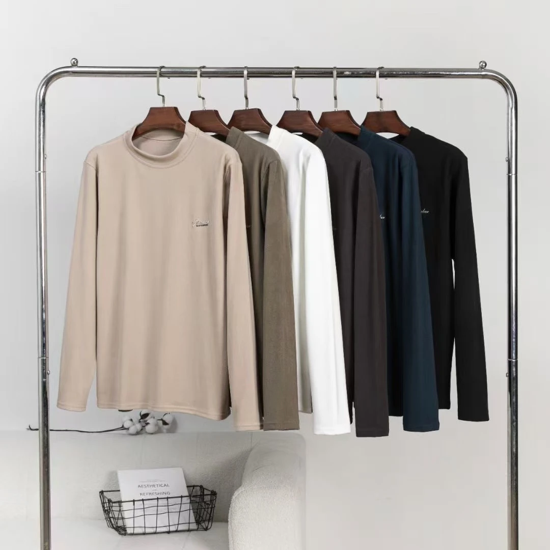 【宝贝家】922男士弹力磨毛打底衫