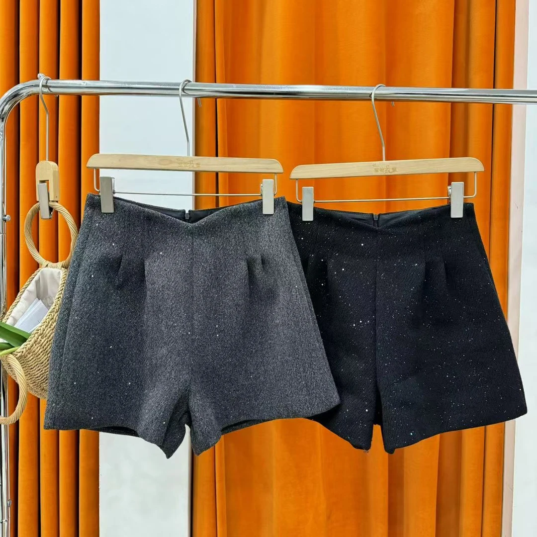 【宝贝家】1822爆闪高腰显瘦短裤