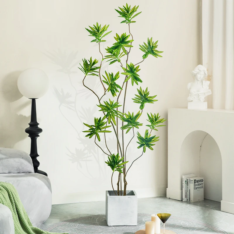 北欧百合竹仿真绿植家居客厅室内玄关仿生植物造景落地摆件轻奢风