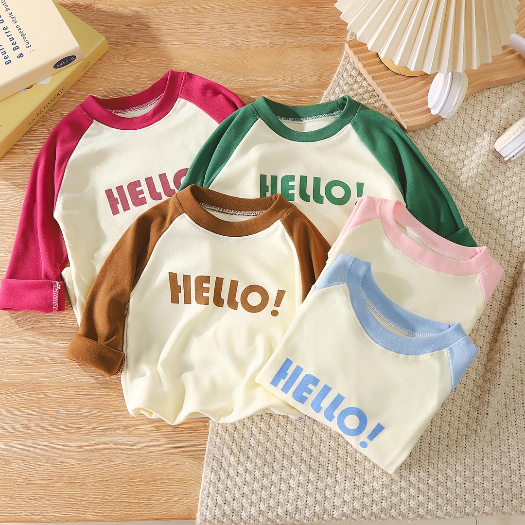 秋冬新款德绒儿童洋气打底衫宝宝百搭男童长袖t恤中大童女童上衣2