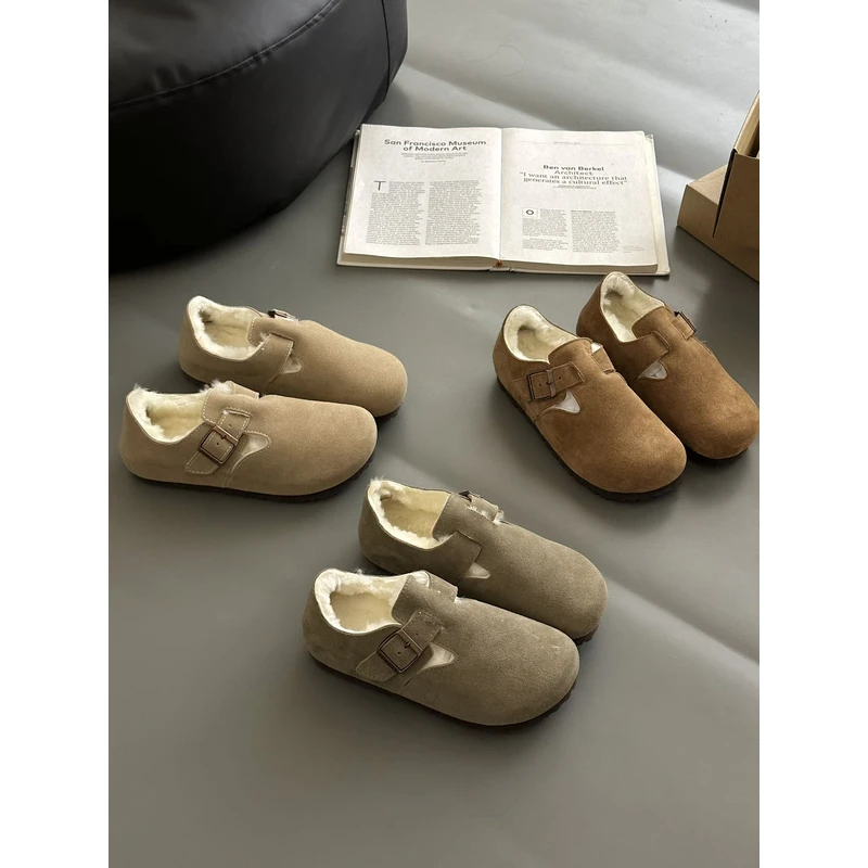 【勃肯手工棉鞋】羊皮毛一体复古雪地靴加厚保暖女鞋女款