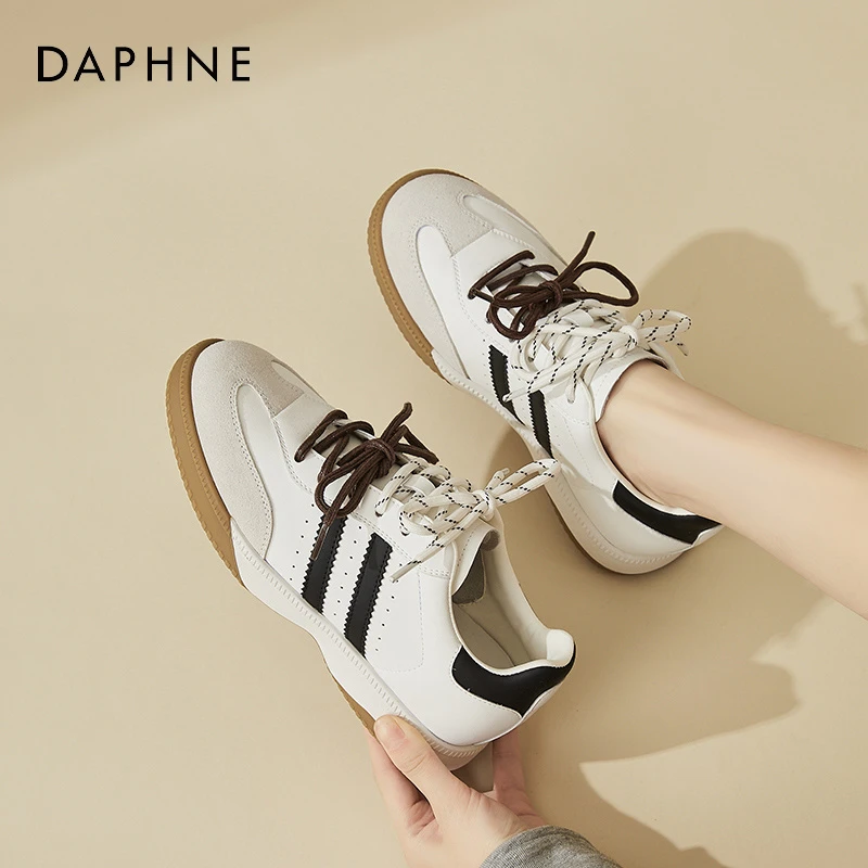 达芙妮复古德训鞋女2025新款百搭休闲板鞋春季平底轻便阿甘运动鞋