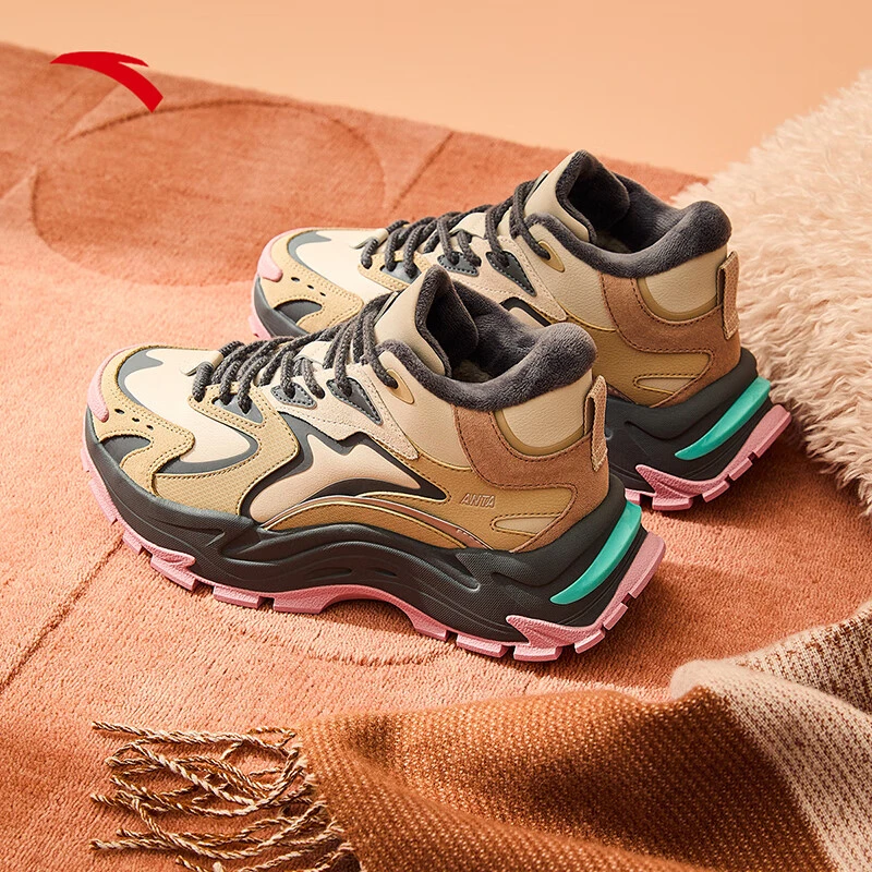 安踏 生巧鞋丨加绒保暖高帮棉鞋女2025冬季新款厚底女鞋122448987