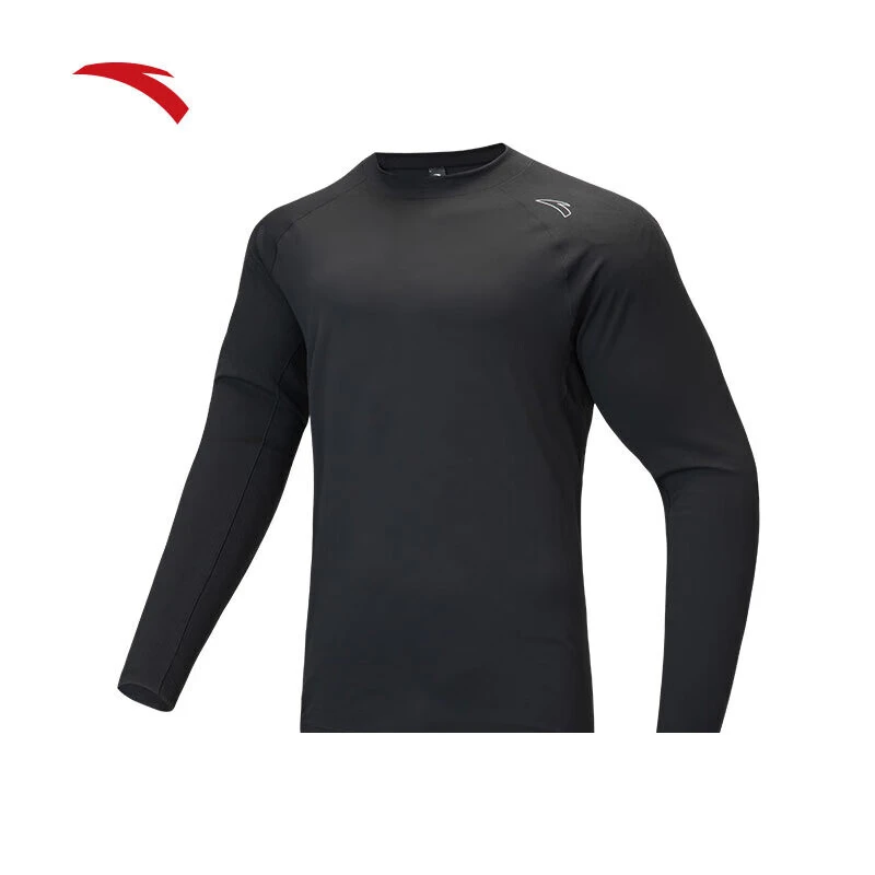 安踏薄绒长T  运动长袖男轻量保暖加绒跑步训练针织衫 152445409