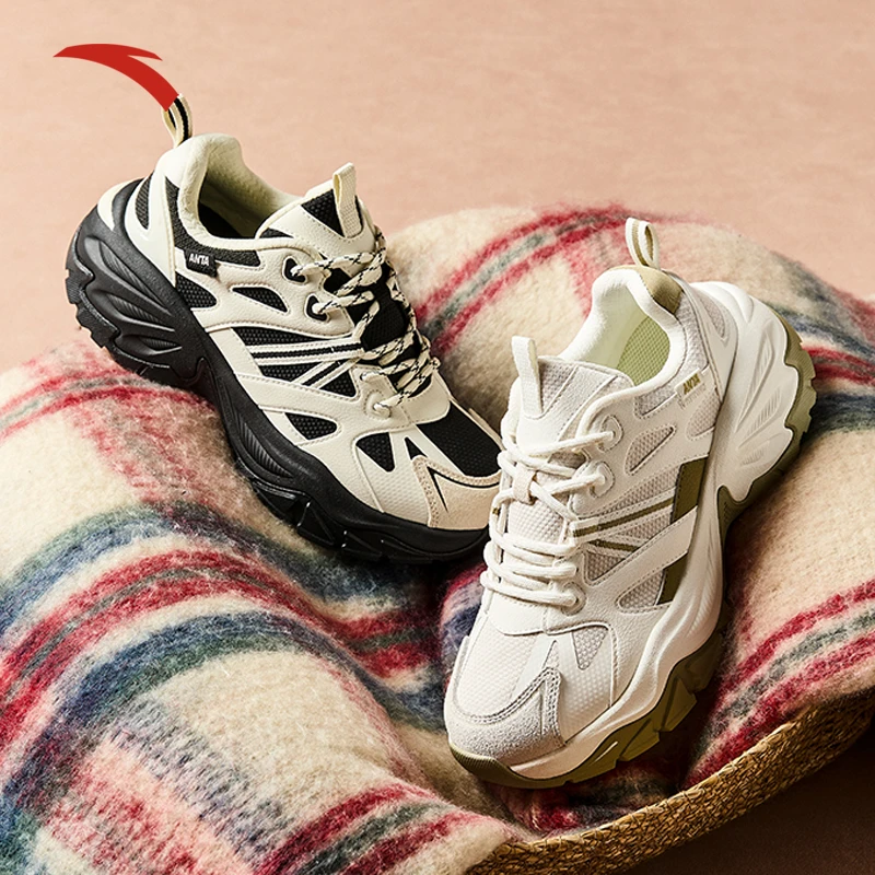 安踏休闲鞋轻氧女子新款潮流舒适厚底增高雅丹风老爹鞋/122448808