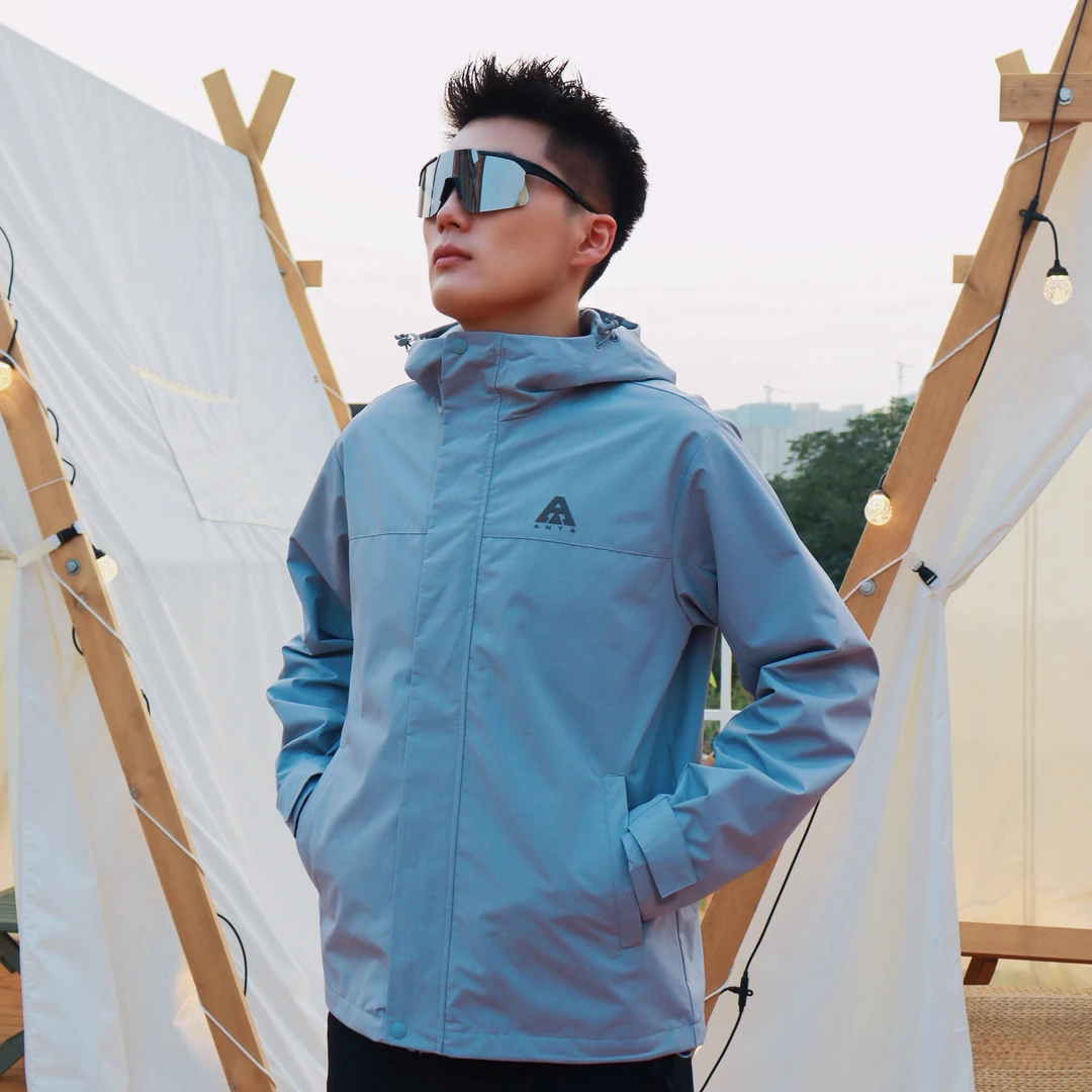 安踏单壳大地之壳防泼水连帽秋冬男款户外防风外套152446614
