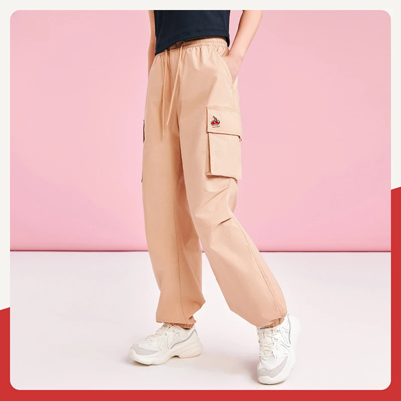 【樱桃TEE 】安踏工装裤女2025夏季新款百搭梭织休闲长裤162428505