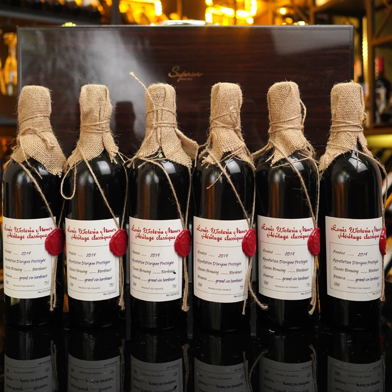 路易斯珍藏干红葡萄酒法国进口16度750ML*6烤漆礼盒装送礼