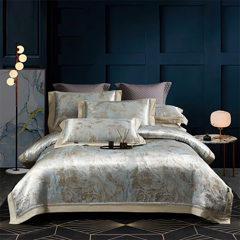 A&J【香港品牌】2024轻奢欧式全棉重磅高精密四件套-海洋之心