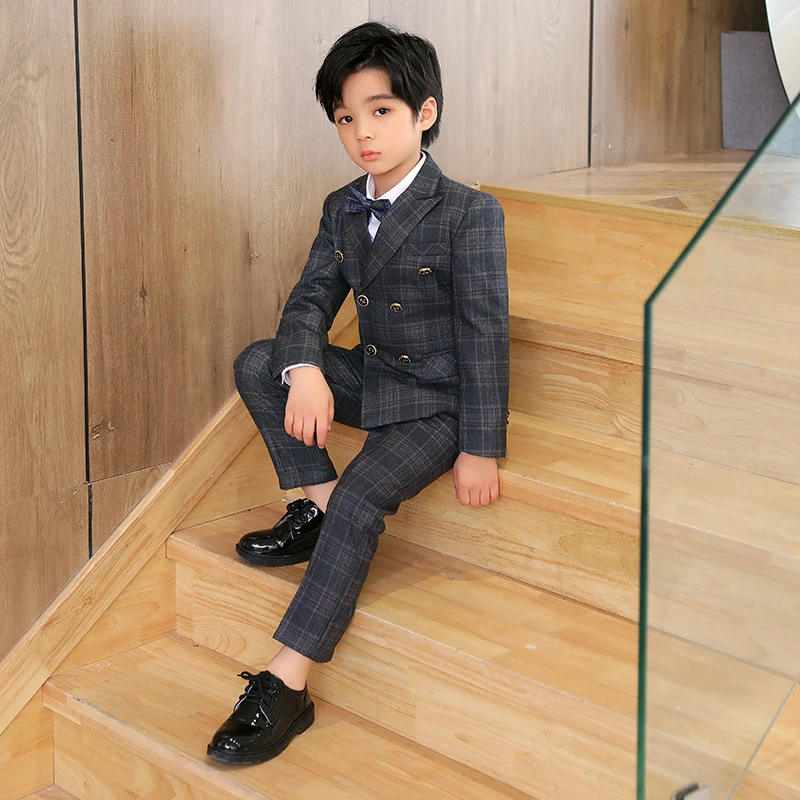 儿童西装套装男童帅气花童礼服男英伦小孩西服中大童钢琴演出服秋