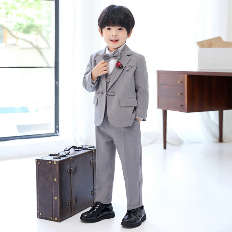 男童西装套装春秋英伦帅气周岁花童礼服儿童主持表演钢琴演出西服