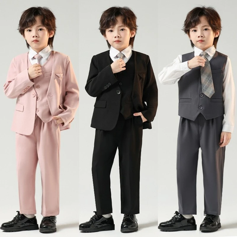 男童西装套装2024秋季新款韩版儿童休闲小西服花童礼服男孩演出服