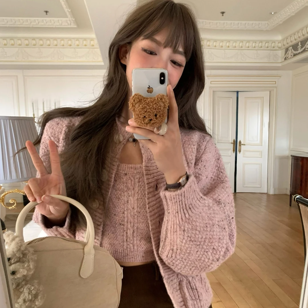 soolrok 松未韵一 桃气雾漫 混色针织开衫