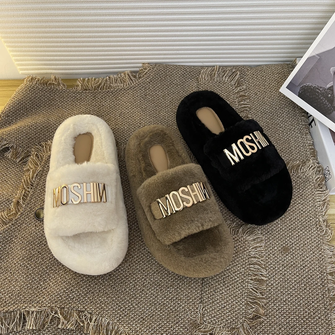 仙女风毛毛拖鞋女2023新款秋冬外穿网红厚底小香风舒适保暖棉拖鞋