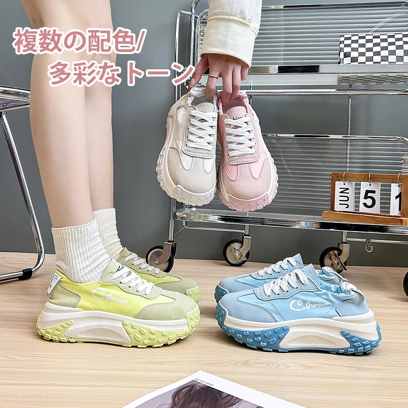 日系原单新款德训鞋轻便透气休闲百搭老爹鞋软底厚底