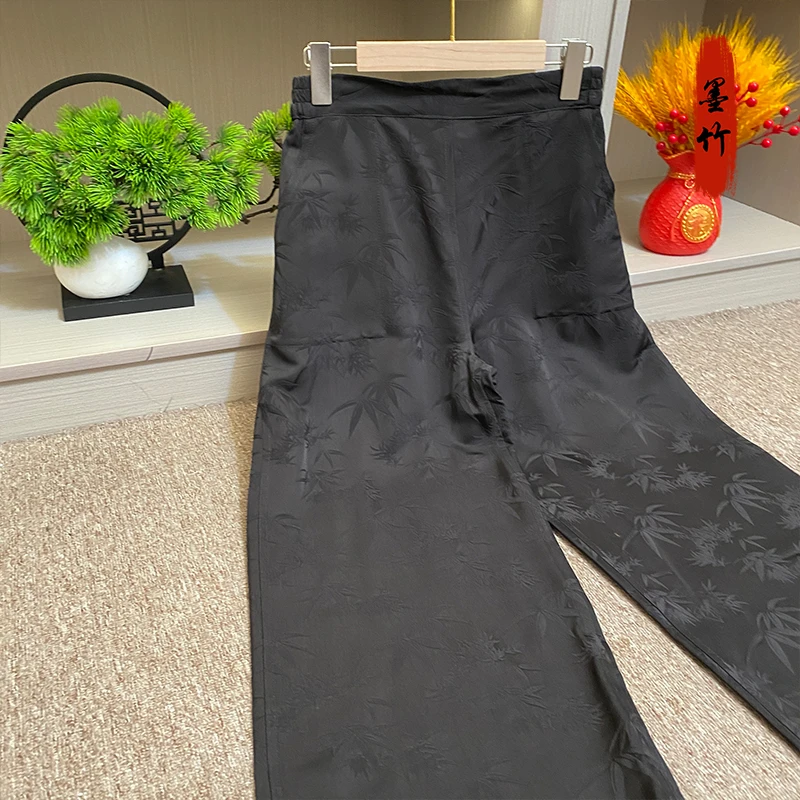 【滢伊】新中式国风国潮轻奢女装休闲长裤高级感双面双穿68032