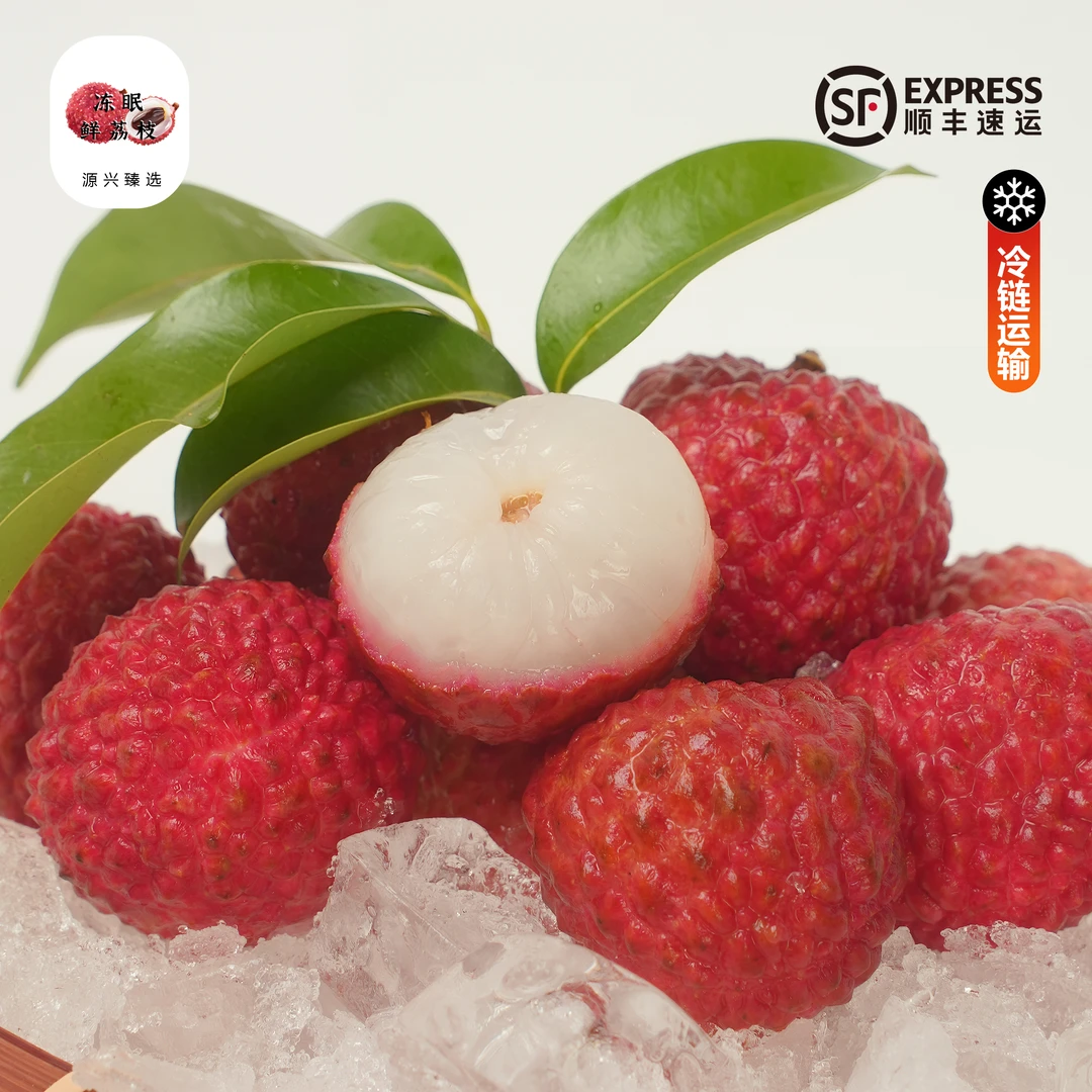【源兴果品】广州从化黑叶冻眠荔枝400g*3袋 每袋16-20颗