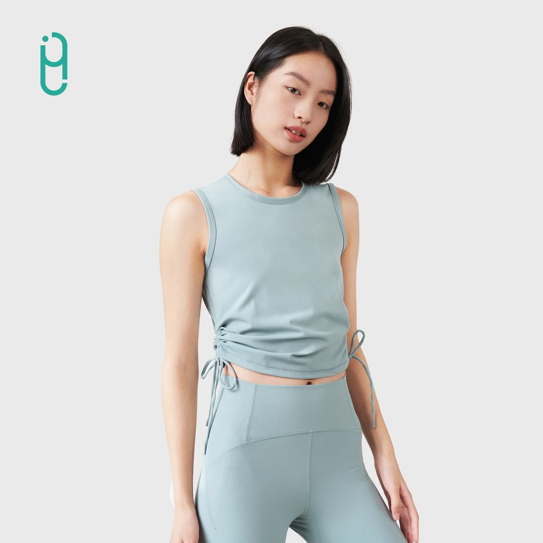 YLI时尚背心女夏季薄款收腰显瘦透气速干运动T恤跑步瑜伽无袖美背