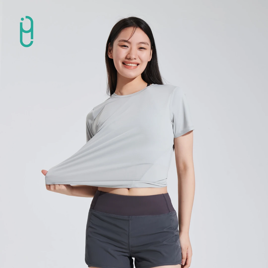 YLI凉感T恤女士轻薄透气原纱防晒UPF50+防紫外线时尚百搭修身短袖