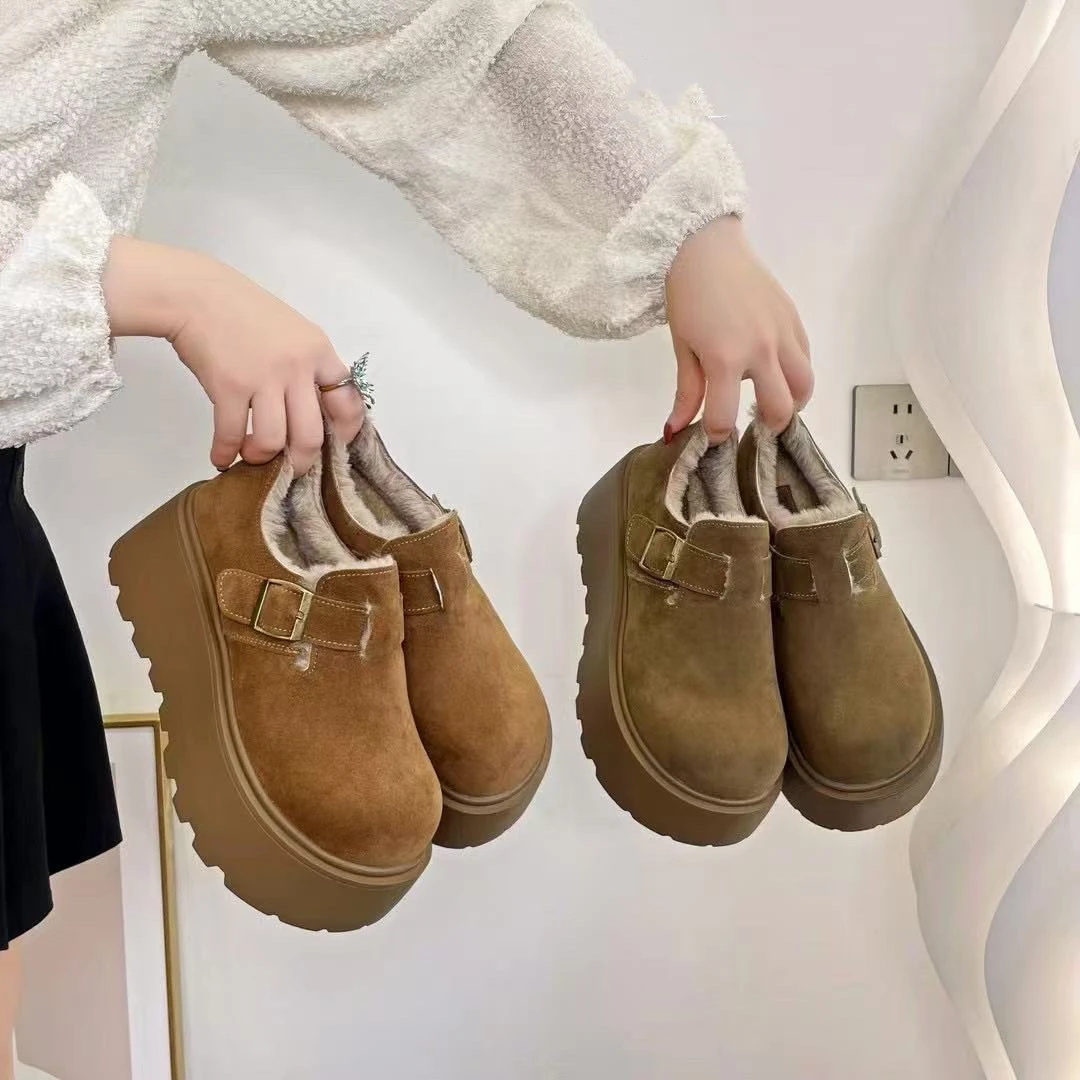 增高厚底勃肯鞋2024新款舒适百搭半拖懒人鞋豆豆鞋 K-10