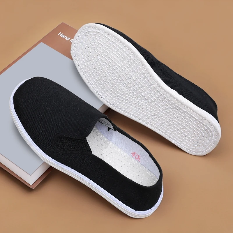 传统老布鞋千层底老北京布底鞋男女款透气养脚一脚蹬黑色鞋休闲鞋