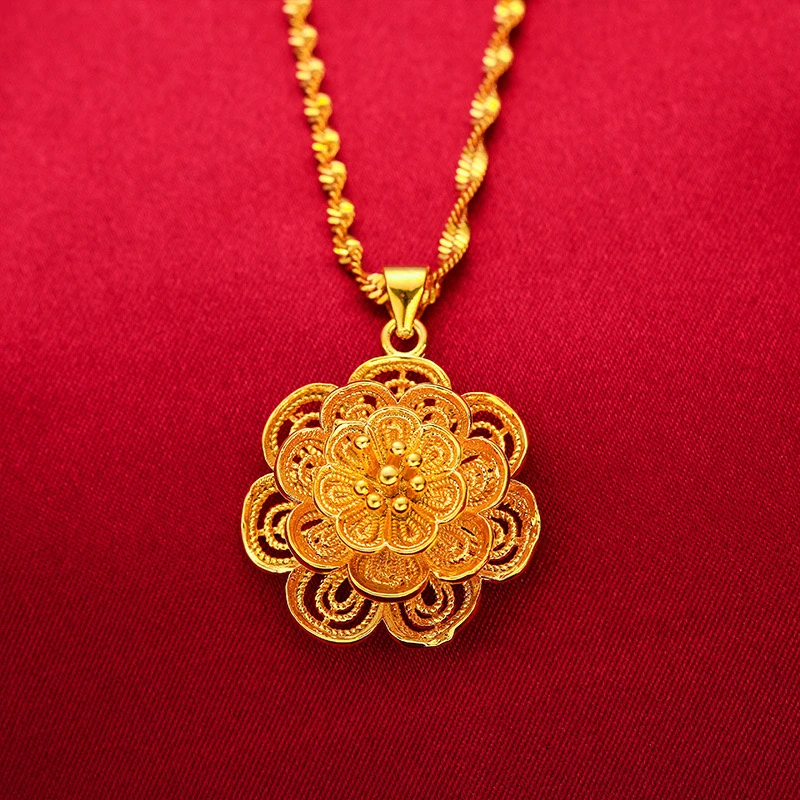 【项链➕吊坠】一套国风大花朵吊坠传承富贵花吊坠女中式项链A-1