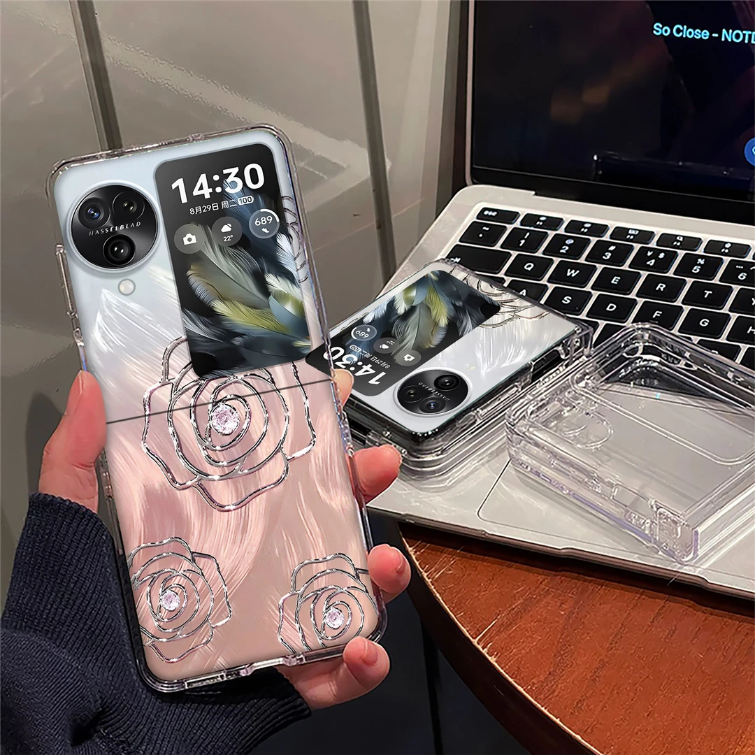 OPPOfindn3flip手机壳新款渐变玫瑰n2flip折叠屏防摔高级感保护套