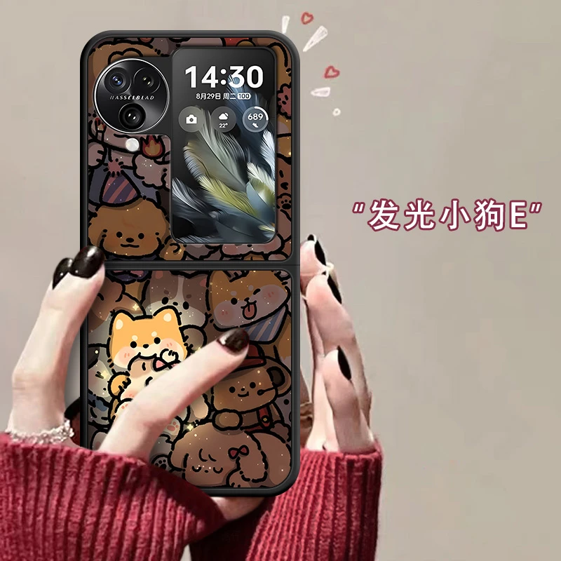 OPPOfindn3flip手机壳新款线条小狗n2flip折叠屏防摔高级感保护套
