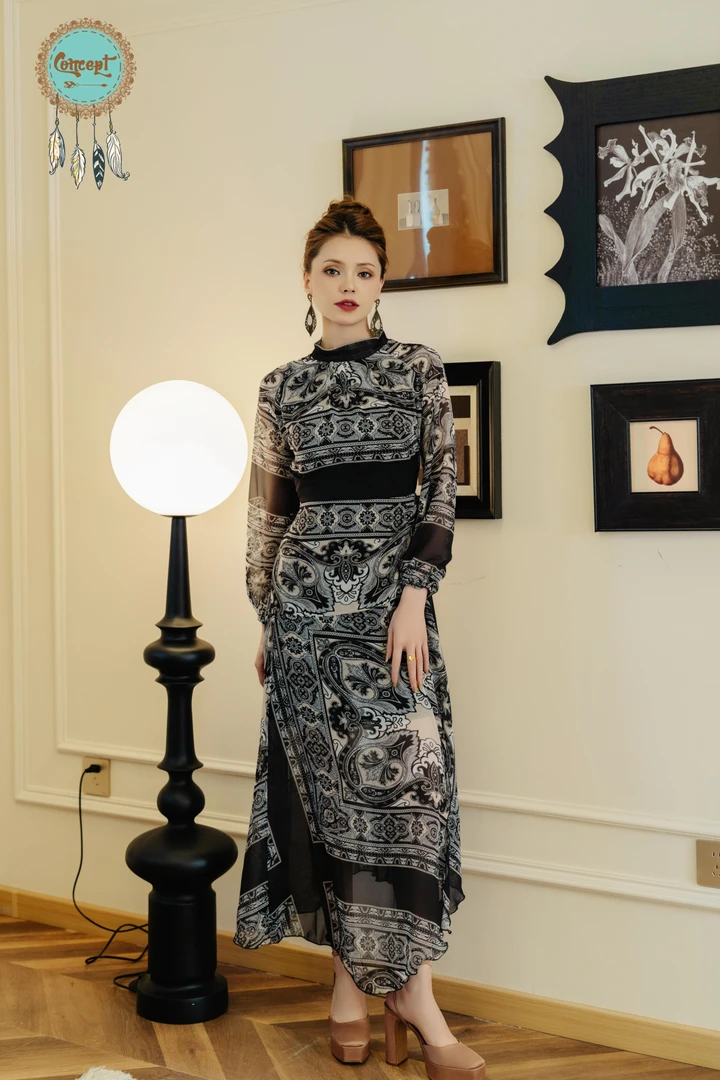 Concept限量款图腾连衣裙