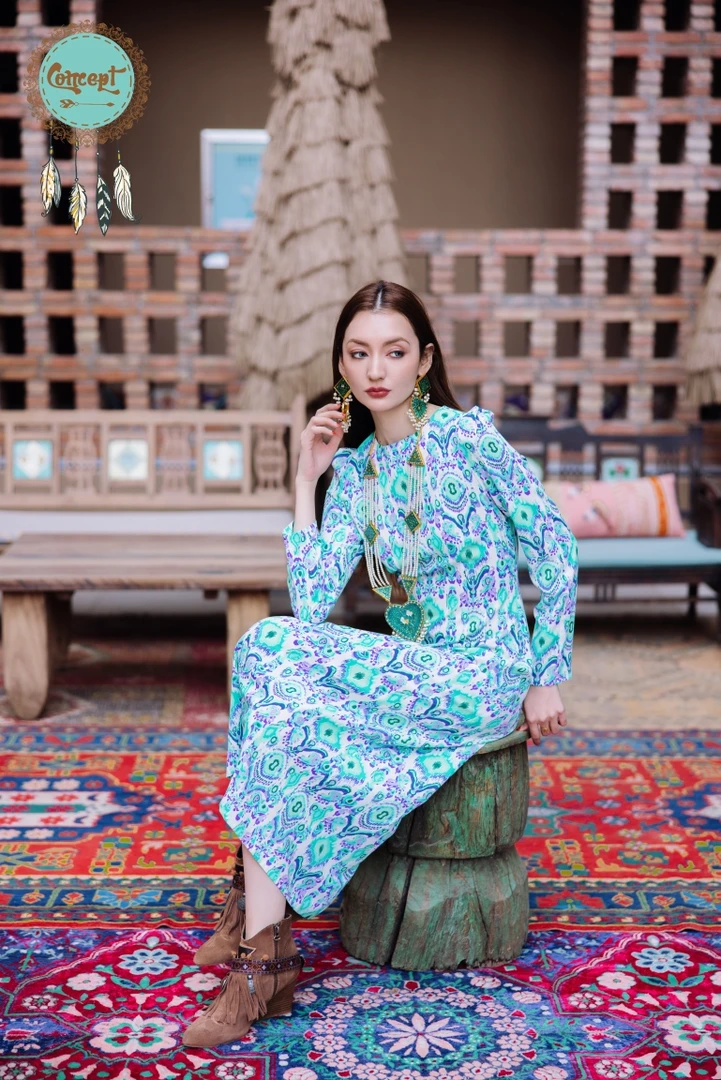 Concept限量款图腾连衣裙